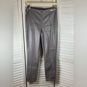 Marc New York Gray Faux Leather Pants. Pull On Style. Has Stretch. Size Small.